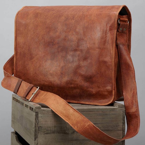 Borsa pelle vintage - , uomo
